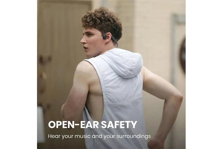 Shokz OpenMove Draadloze Hoofdtelefoon Grijs 6 Shokz OpenMove Draadloze Hoofdtelefoon Grijs - Afbeelding 4