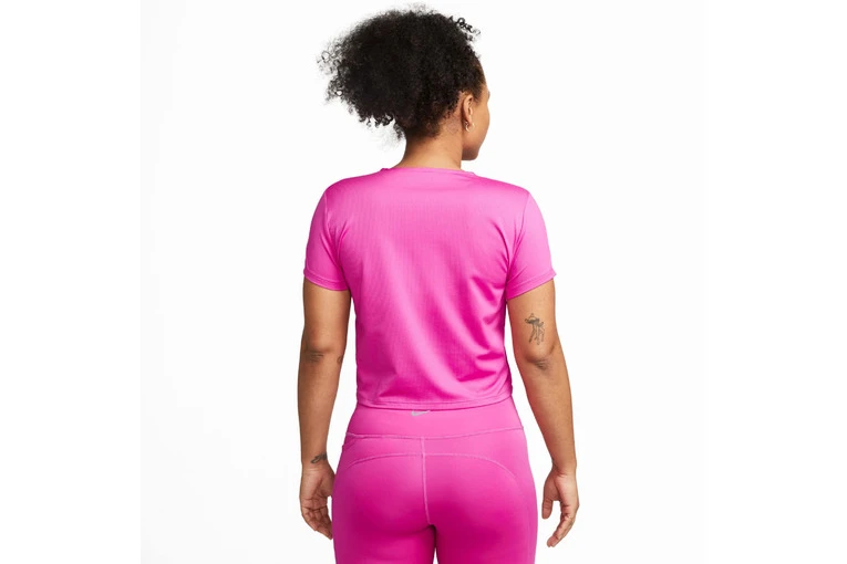 Nike Dri-FIT Geribde Hardlooptop Active Fuchsia Dames 4 Nike Dri-FIT Geribde Hardlooptop Active Fuchsia Dames - Afbeelding 2