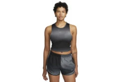Nike Dri-FIT Swoosh Cropped Tanktop Zwart Dames