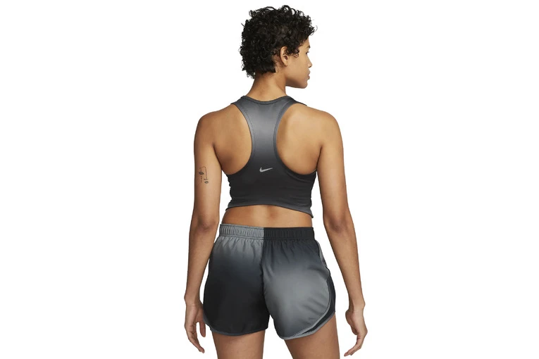 Nike Dri-FIT Swoosh Cropped Tanktop Zwart Dames 4 Nike Dri-FIT Swoosh Cropped Tanktop Zwart Dames - Afbeelding 2