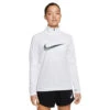 Nike Dri-FIT One Swoosh 1/4 Zip Loopshirt Wit Dames -MoveWear Verkoopwinkel 37108047 0