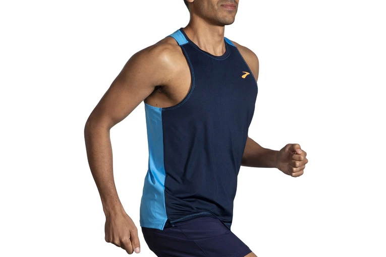 Brooks Atmosphere Singlet 2.0 Tanktop Navy/Spring Break Heren 5 Brooks Atmosphere Singlet 2.0 Tanktop Navy/Spring Break Heren - Afbeelding 3