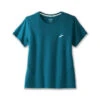 Brooks Distance Short Sleeve 2.0 Loopshirt Htr Lagoon Dames